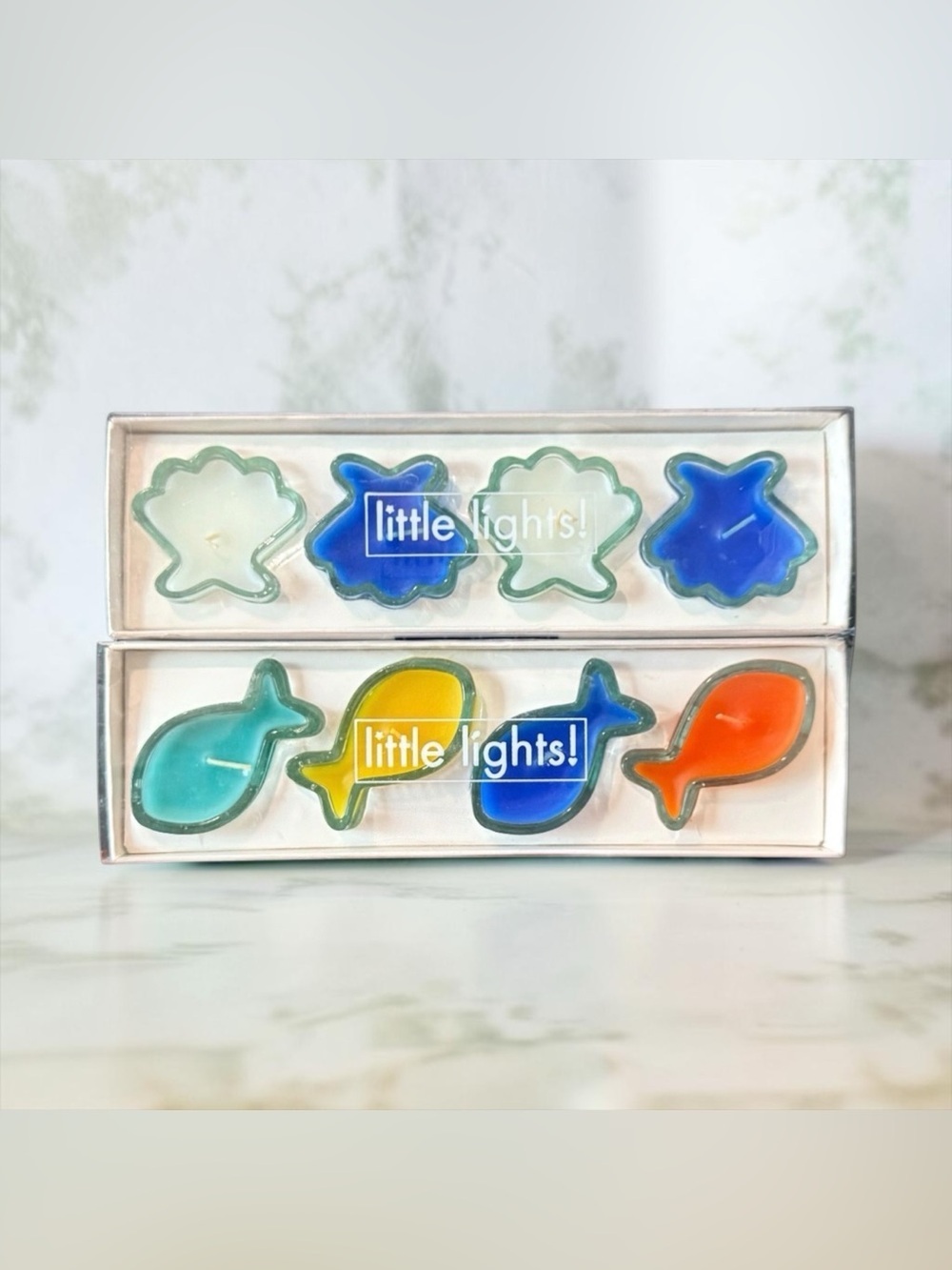 LITTLE LIGHTS Fish and Seashell Candles (8)